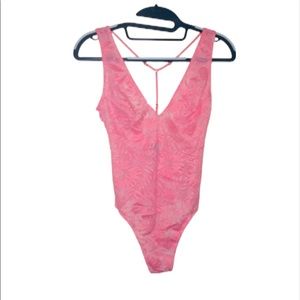 NWT Victoria’s Secret: XS/Sm Coral Floral Bodysuit